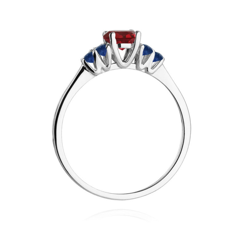Pierścionek W451 4 Rubin 0,60ct białe złoto
