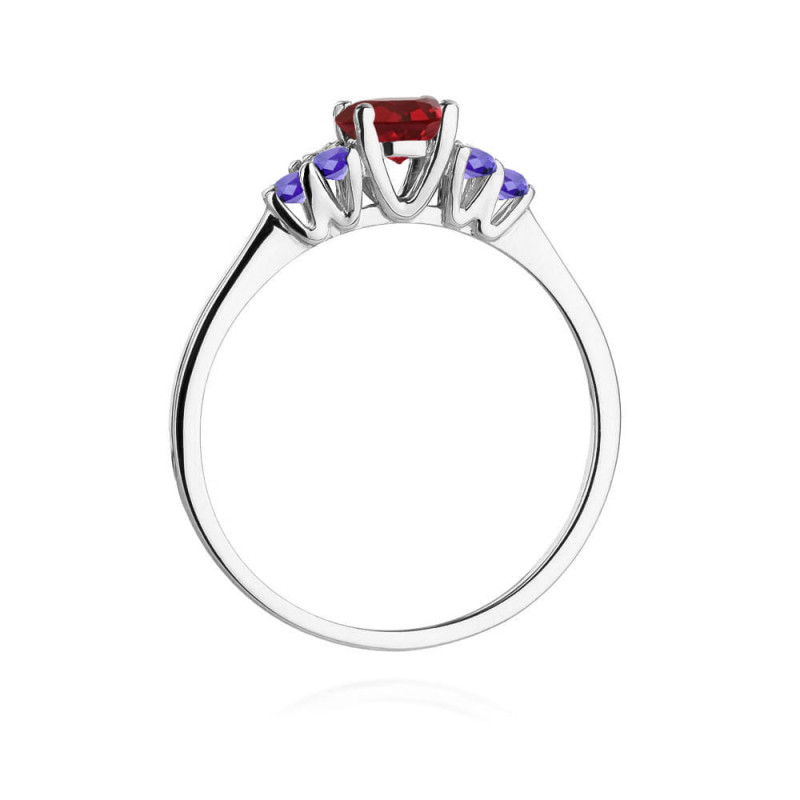 Pierścionek W451 5 Rubin 0,60ct białe złoto