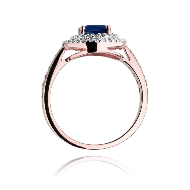 Pierścionek W274 Szafir 1,00ct różowe złoto