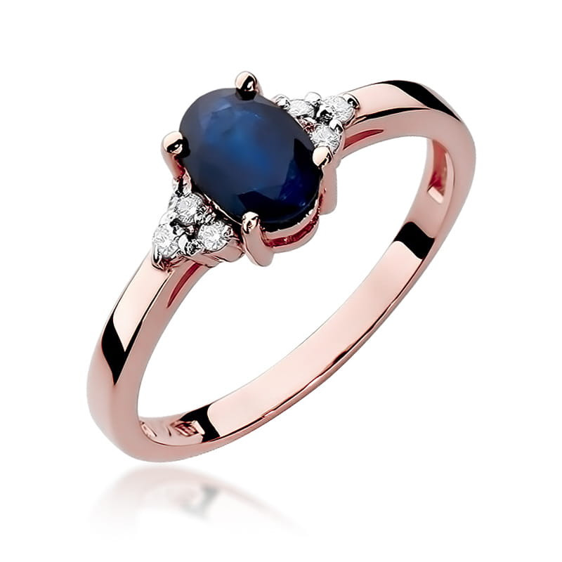 Pierścionek W308 Szafir 0,90ct różowe złoto