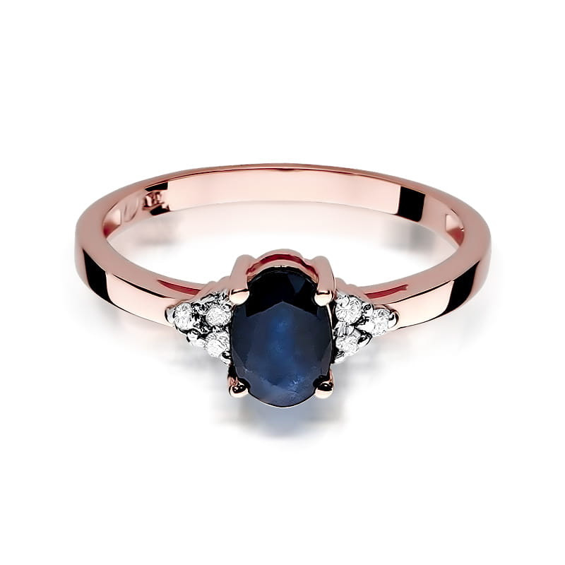 Pierścionek W308 Szafir 0,90ct różowe złoto