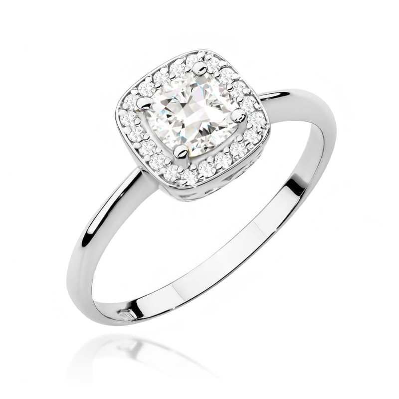 Pierścionek W514 Biały Szafir 0,70ct białe złoto