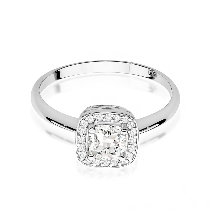 Pierścionek W514 Biały Szafir 0,70ct białe złoto