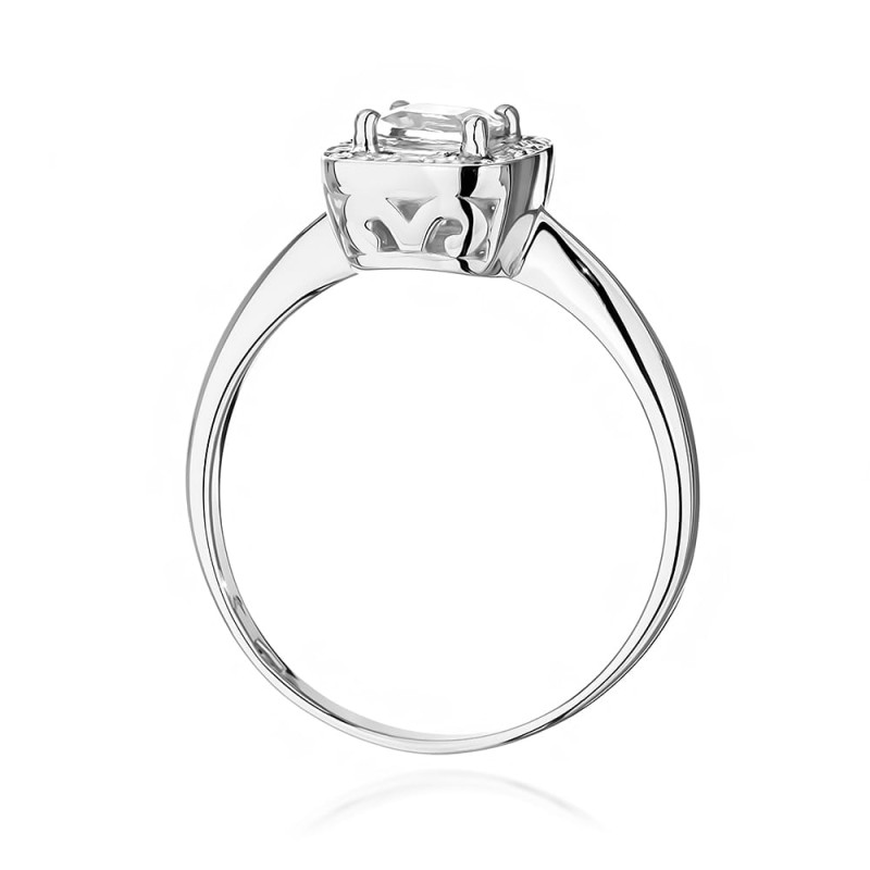 Pierścionek W514 Biały Szafir 0,70ct białe złoto