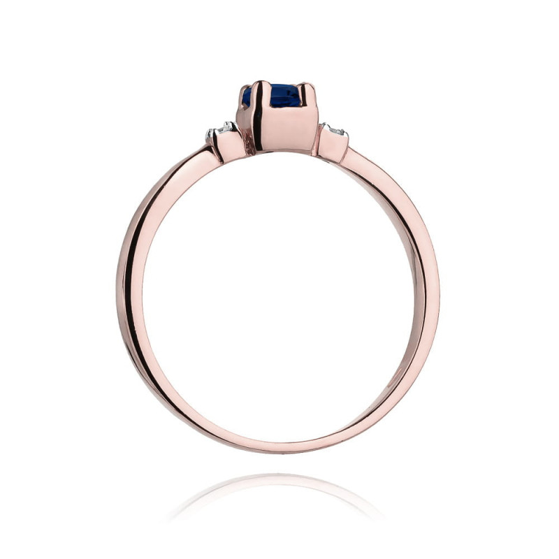 Pierścionek W323 Szafir 0,30ct różowe złoto