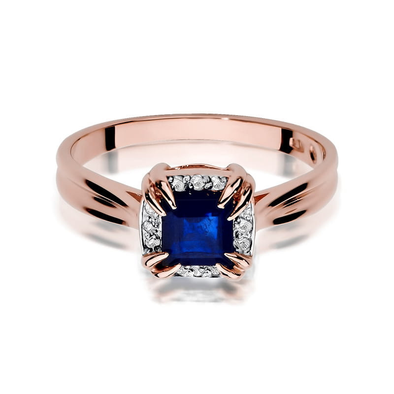Pierścionek W358 Szafir 0,70ct różowe złoto