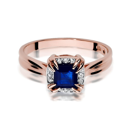 Pierścionek W358 Szafir 0,70ct różowe złoto