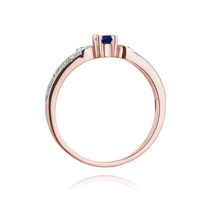 Pierścionek W411 Szafir 0,10ct różowe złoto