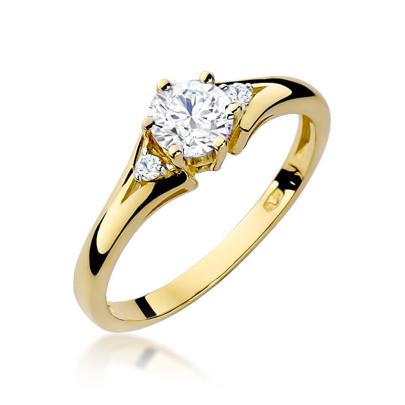 "Pierścionek W076 Biały Szafir 0,60ct Żółte Złoto | Daimana.pl 