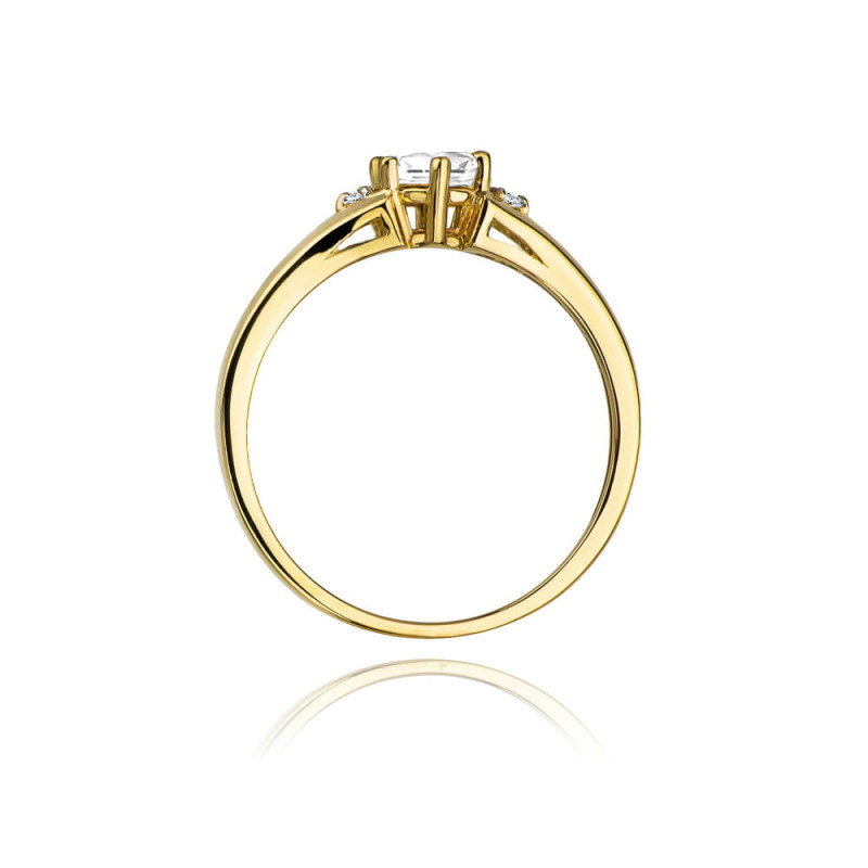 "Pierścionek W076 Biały Szafir 0,60ct Żółte Złoto | Daimana.pl 