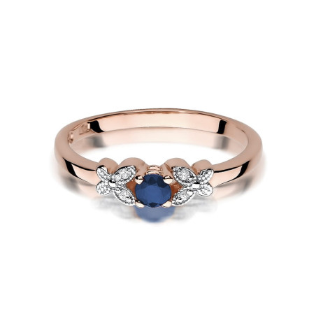 Pierścionek W414 Szafir 0,15ct różowe złoto