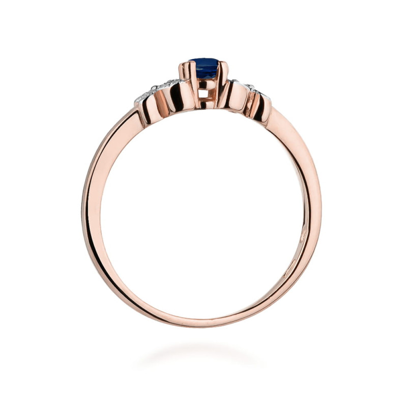 Pierścionek W414 Szafir 0,15ct różowe złoto