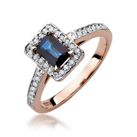 Pierścionek W422 Szafir 0,60ct różowe złoto