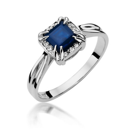 Pierścionek W358 Szafir 0,70ct białe złoto