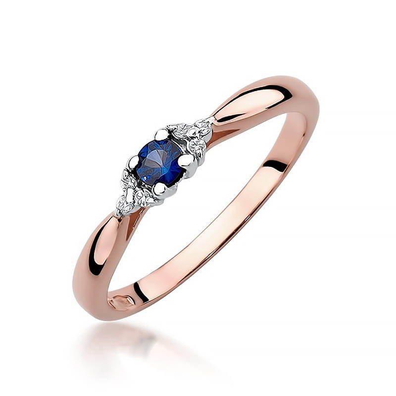 Pierścionek W428 Szafir 0,15ct różowe złoto