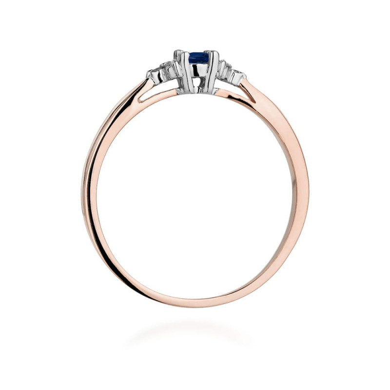 Pierścionek W428 Szafir 0,15ct różowe złoto