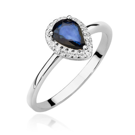 Pierścionek W455 Szafir 0,60ct białe złoto