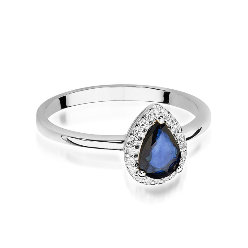 Pierścionek W455 Szafir 0,60ct białe złoto