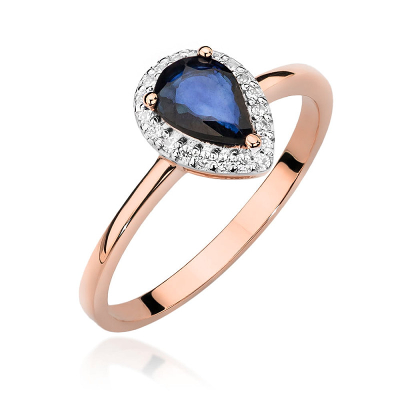 Pierścionek W455 Szafir 0,60ct różowe złoto