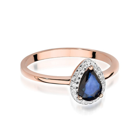 Pierścionek W455 Szafir 0,60ct różowe złoto