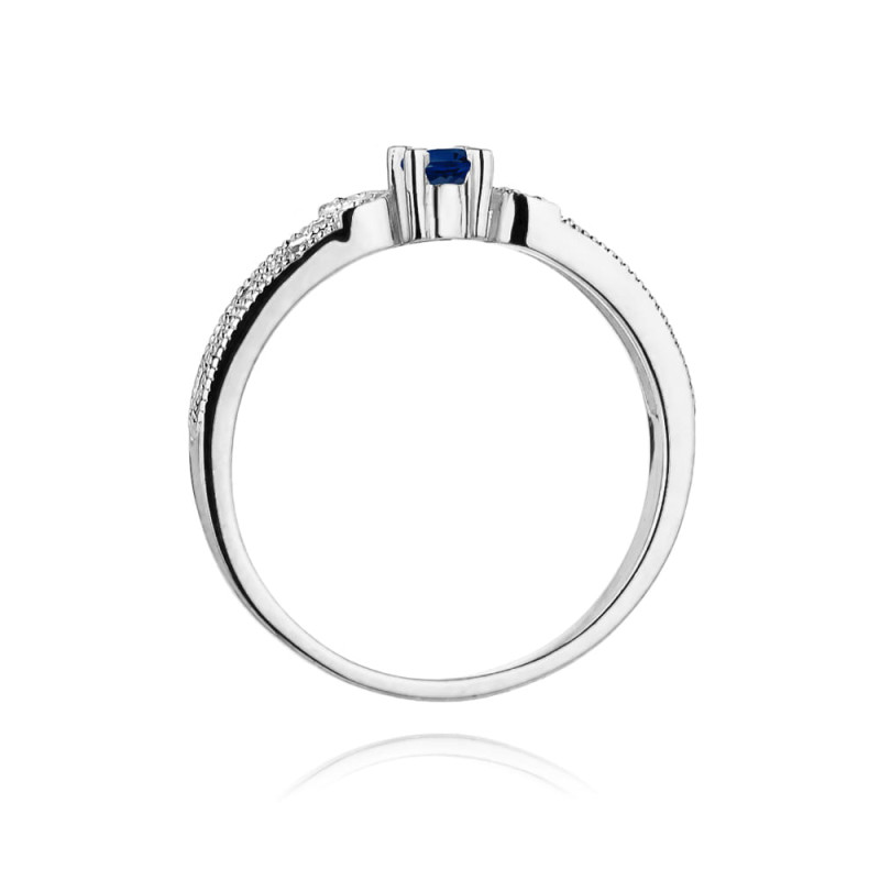 Pierścionek W411 Szafir 0,10ct białe złoto