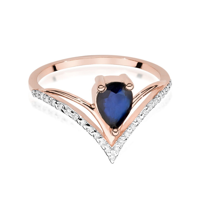 Pierścionek W487 Szafir 0,60ct różowe złoto