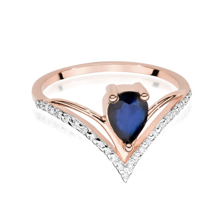 Pierścionek W487 Szafir 0,60ct różowe złoto