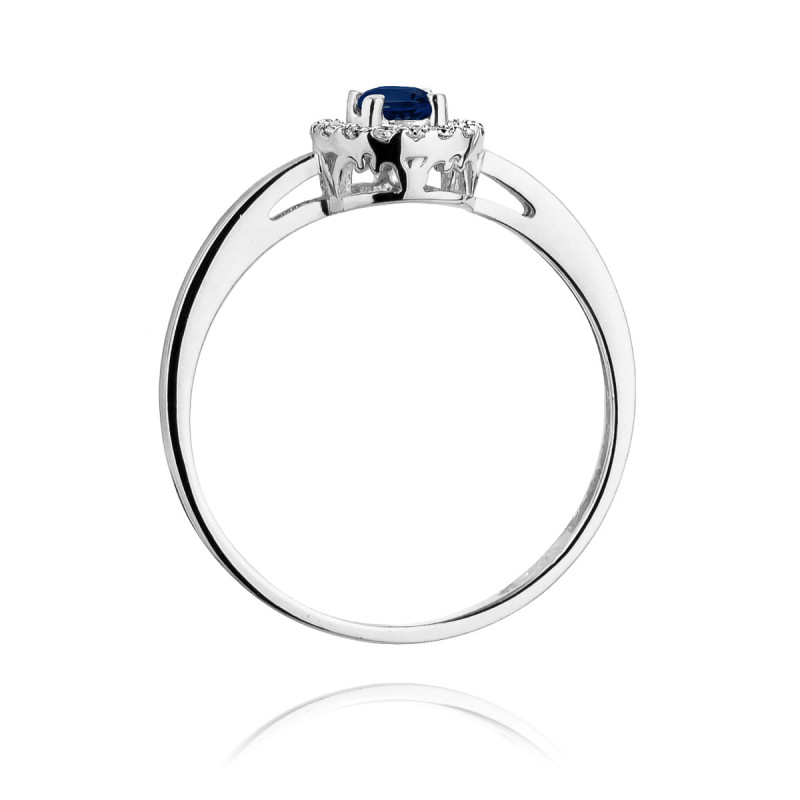 Pierścionek W238 Szafir 0,15ct białe złoto