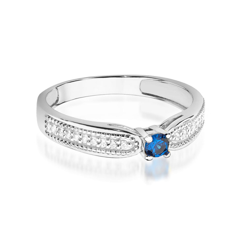 Pierścionek W449 Szafir 0,15ct białe złoto