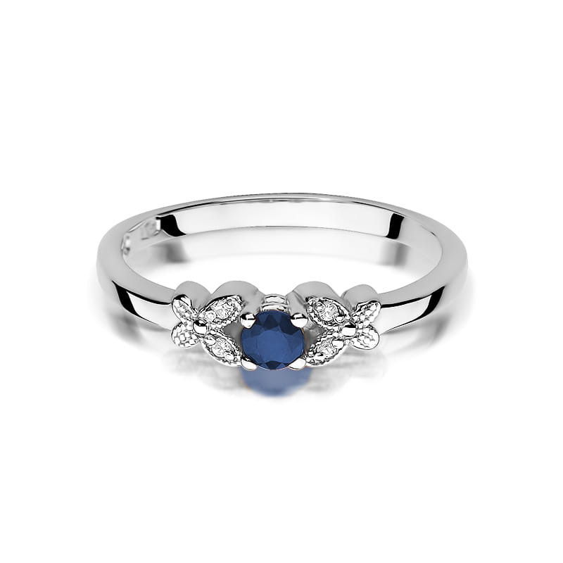 Pierścionek W414 Szafir 0,15ct białe złoto