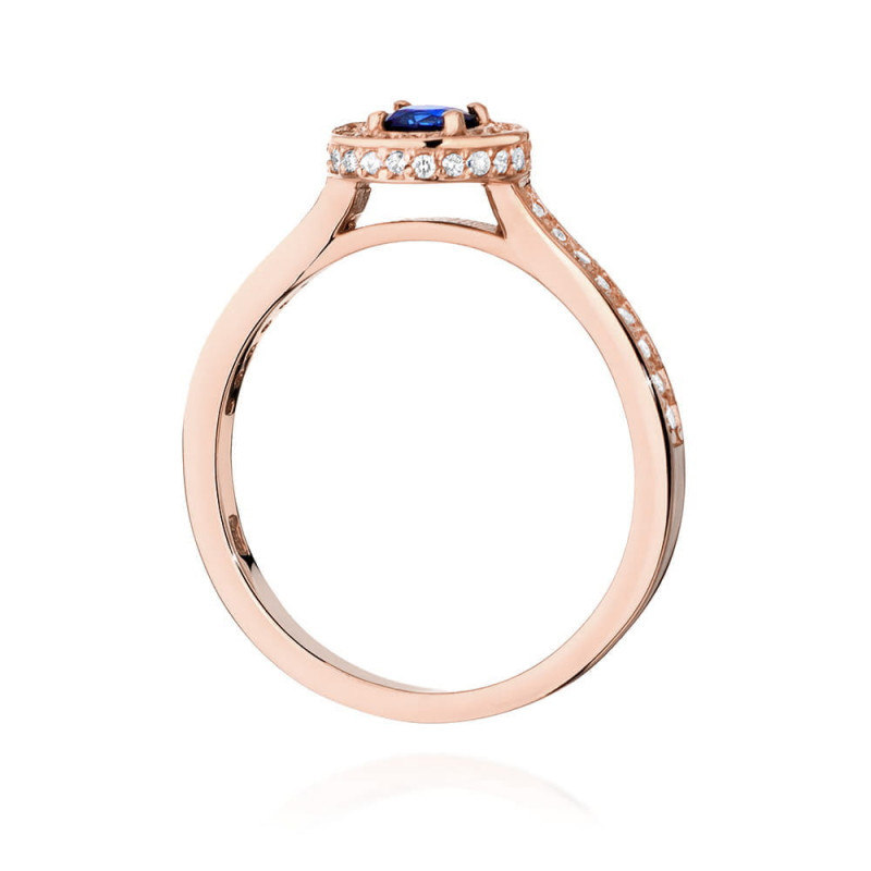 Pierścionek W559 Szafir 0,30ct różowe złoto