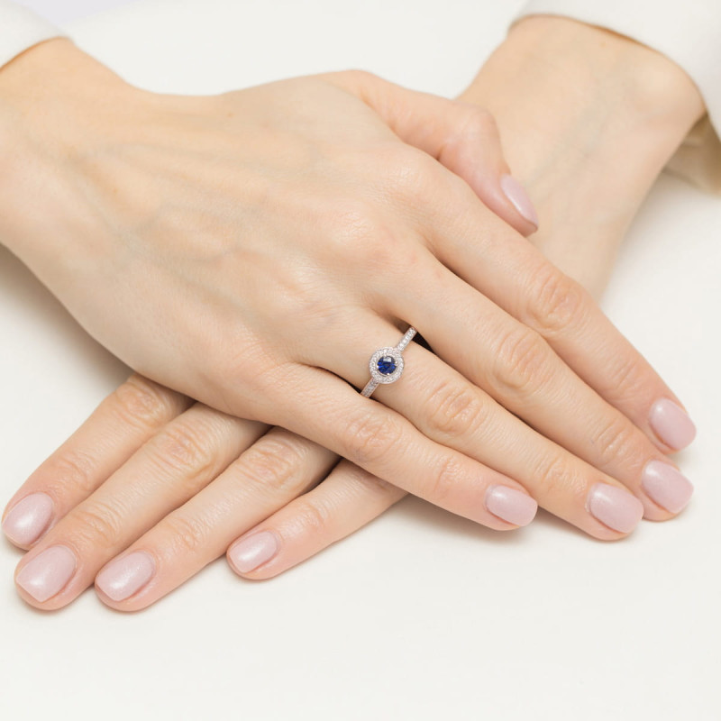Pierścionek W559 Szafir 0,30ct różowe złoto