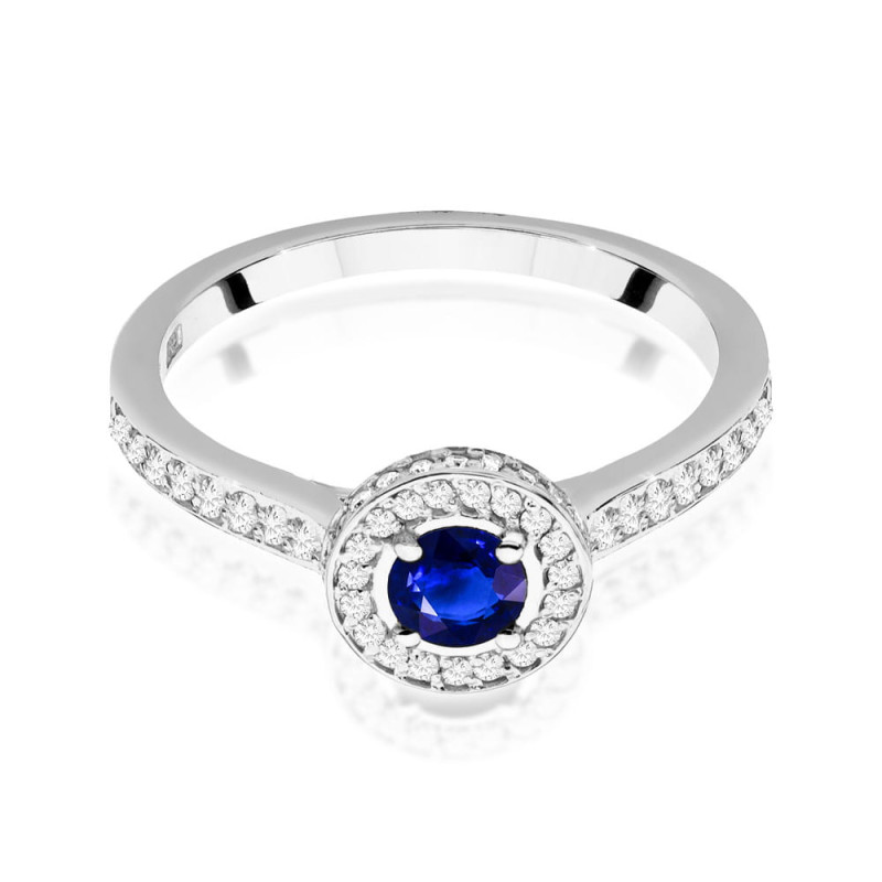 Pierścionek W559 Szafir 0,30ct białe złoto