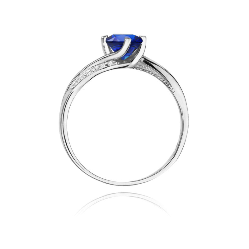 Pierścionek W084 Szafir 0,50ct białe złoto