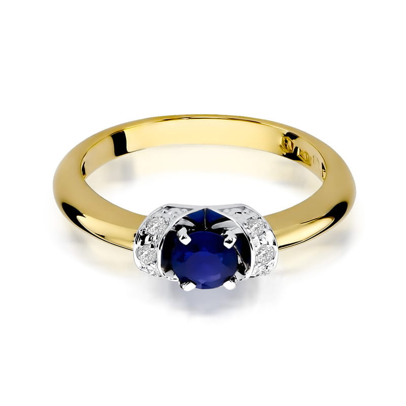 "Pierścionek W043 Szafir 0,50ct żółte złoto | Daimana.pl - Ekskl