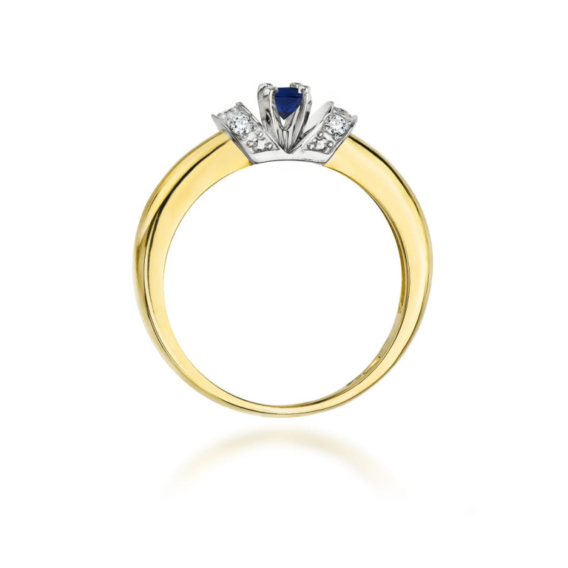 "Pierścionek W043 Szafir 0,50ct żółte złoto | Daimana.pl - Ekskl