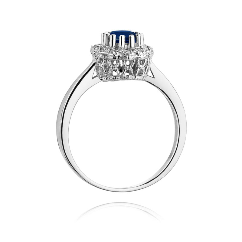 Pierścionek W284 Szafir 0,50ct białe złoto