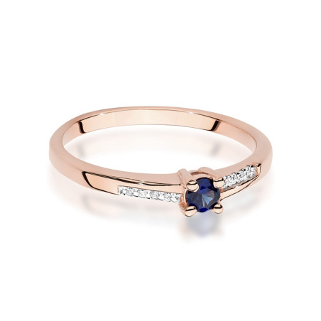 Pierścionek W0258 Szafir 0,15ct różowe złoto