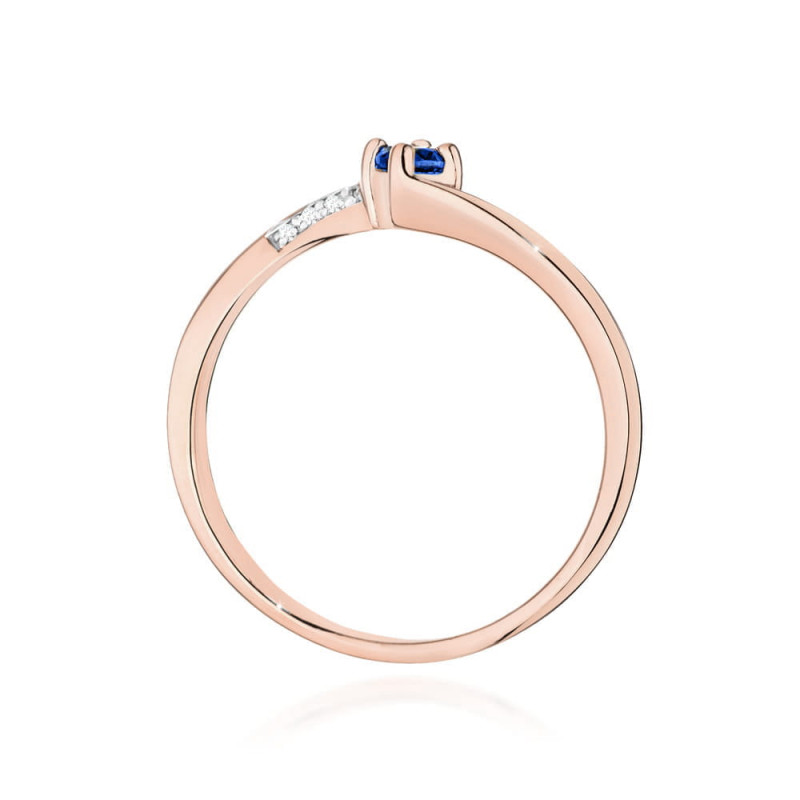 Pierścionek W0262 Szafir 0,15ct różowe złoto