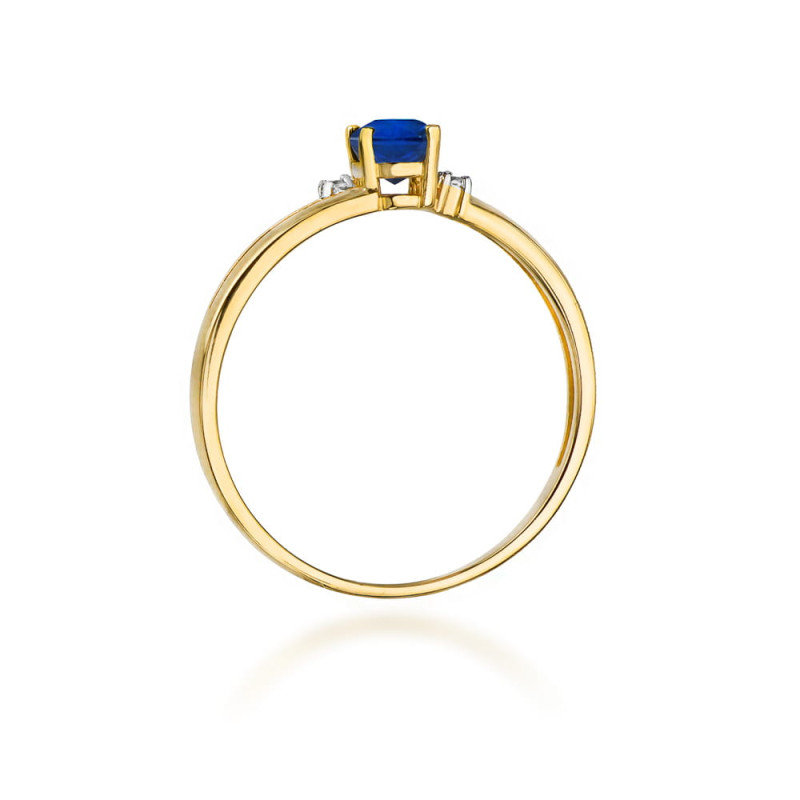 "Pierścionek W068 Szafir 0,70ct żółte złoto - Najwyższej jakoś