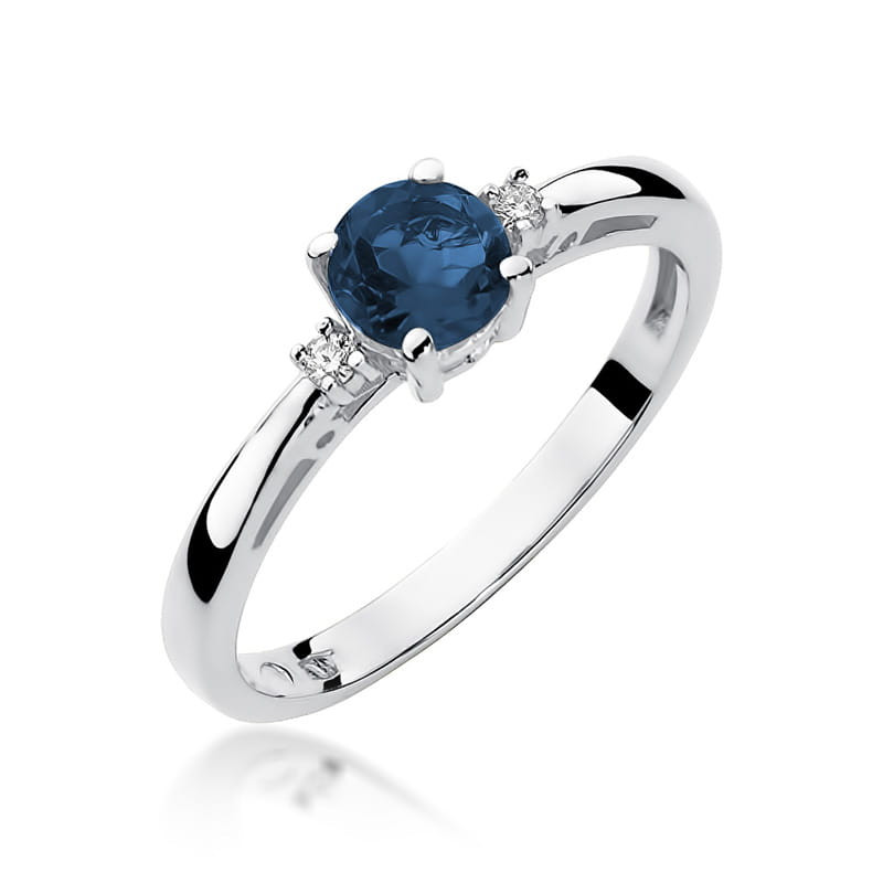 Pierścionek W010 Szafir 0,50ct białe złoto