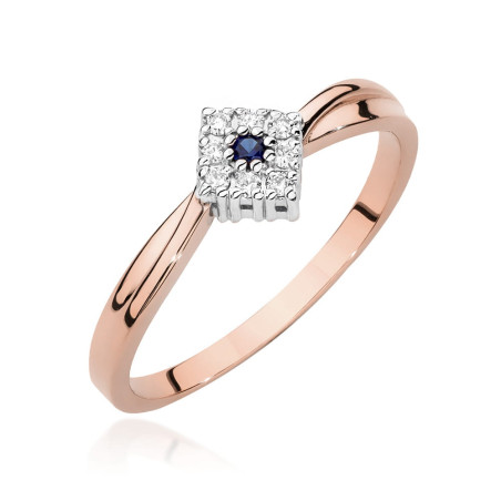 Pierścionek W0275 Szafir 0,03ct różowe złoto