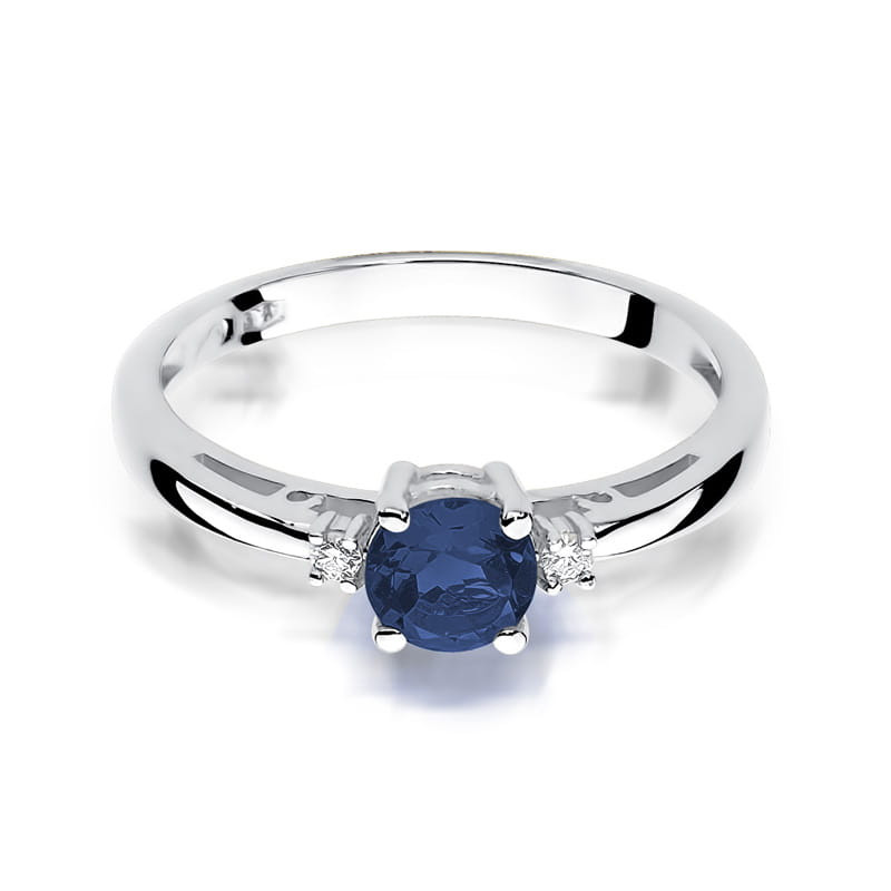 Pierścionek W010 Szafir 0,50ct białe złoto