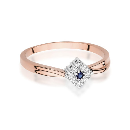 Pierścionek W0275 Szafir 0,03ct różowe złoto