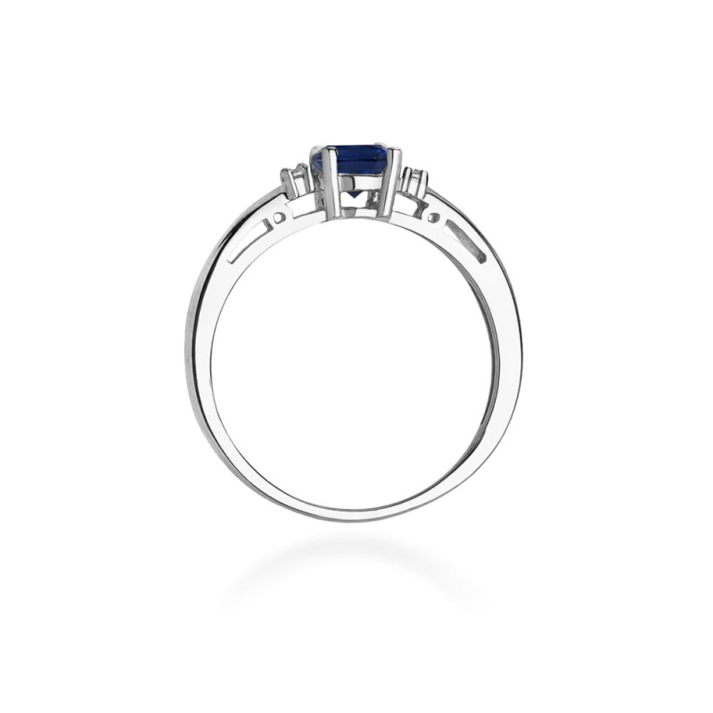 Pierścionek W010 Szafir 0,50ct białe złoto