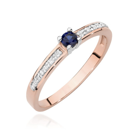 Pierścionek W0288 Szafir 0,15ct różowe złoto