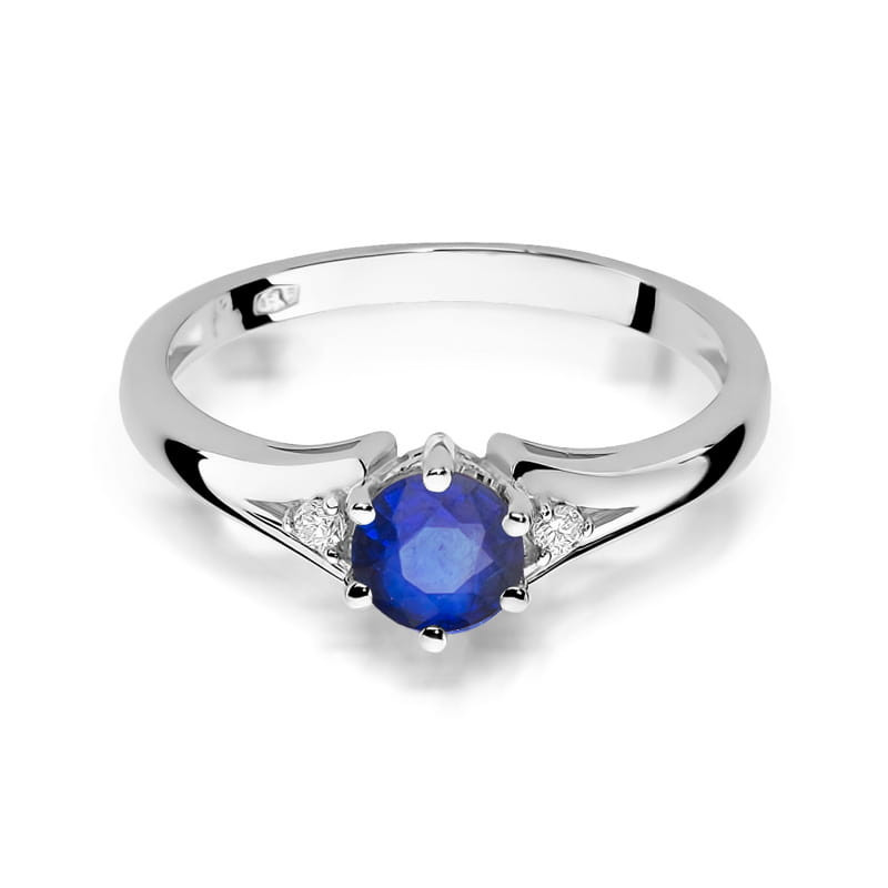 Pierścionek W076 Szafir 0,50ct białe złoto