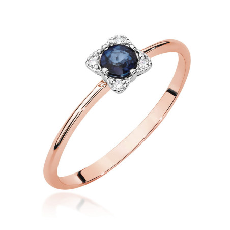 Pierścionek W0611 Szafir 0,30ct różowe złoto