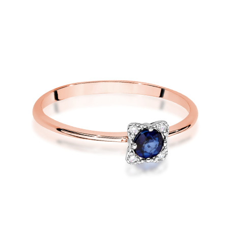 Pierścionek W0611 Szafir 0,30ct różowe złoto