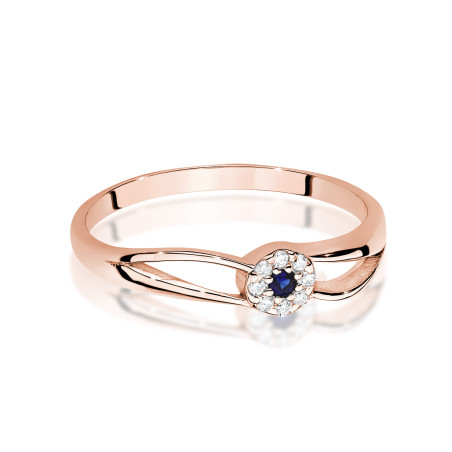 Pierścionek W0615 Szafir 0,03ct różowe złoto